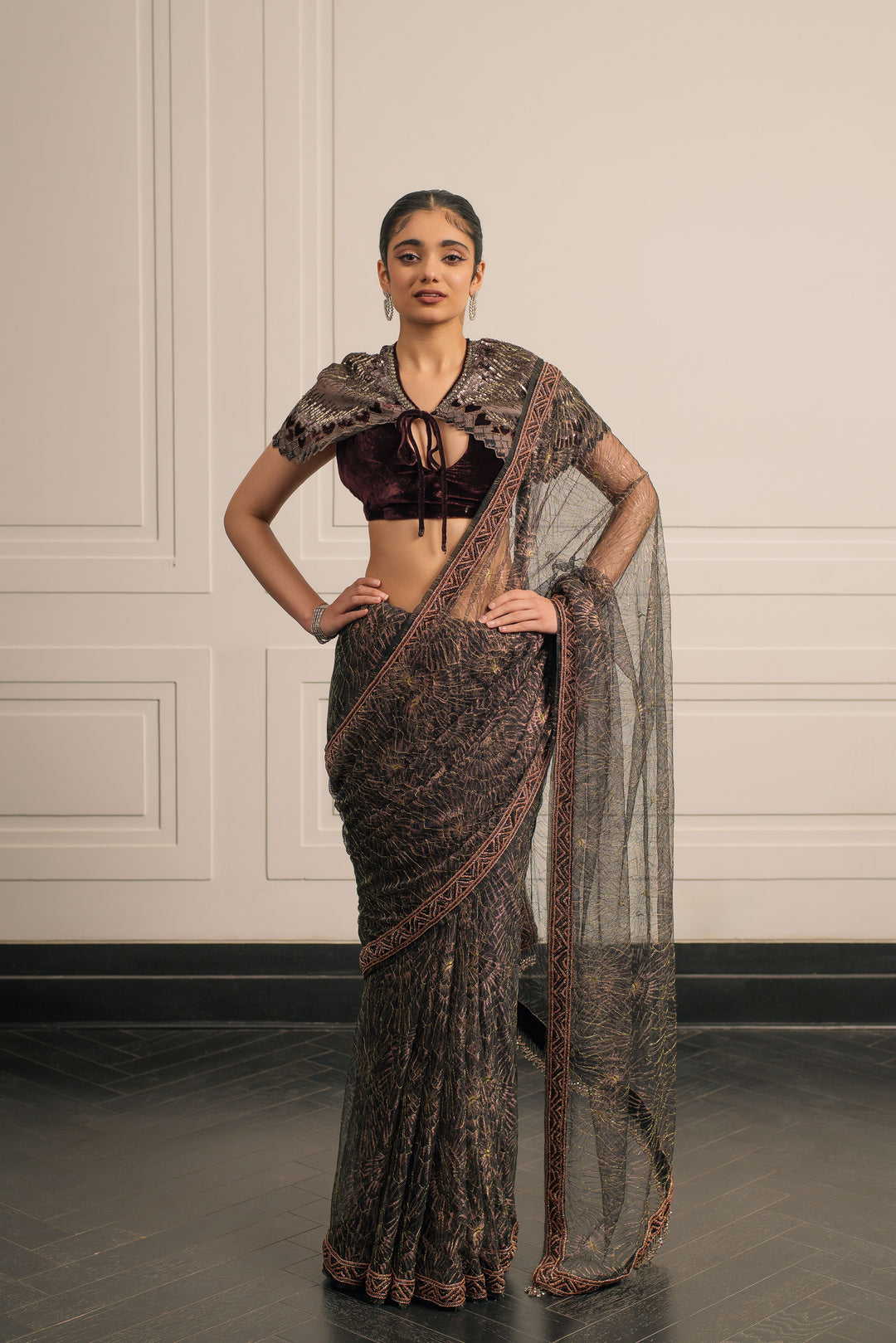 Brontë Bloom saree and blouse set