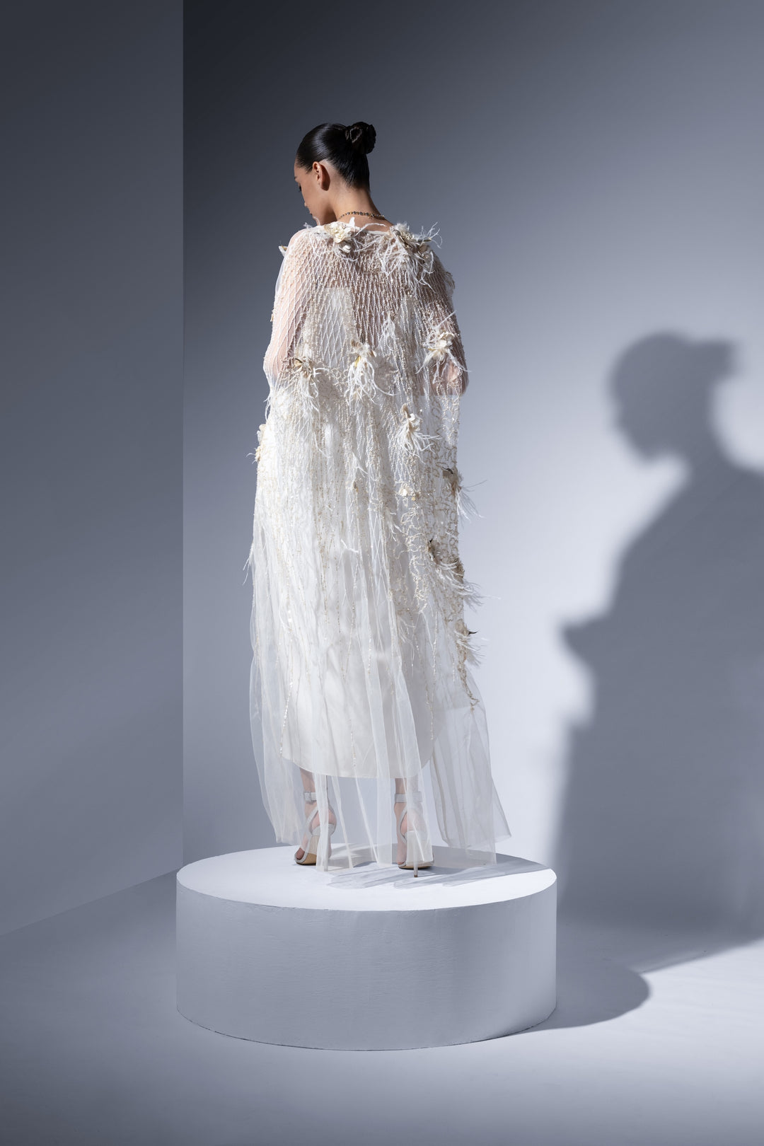 IVORY OPULENCE LONG CAPE