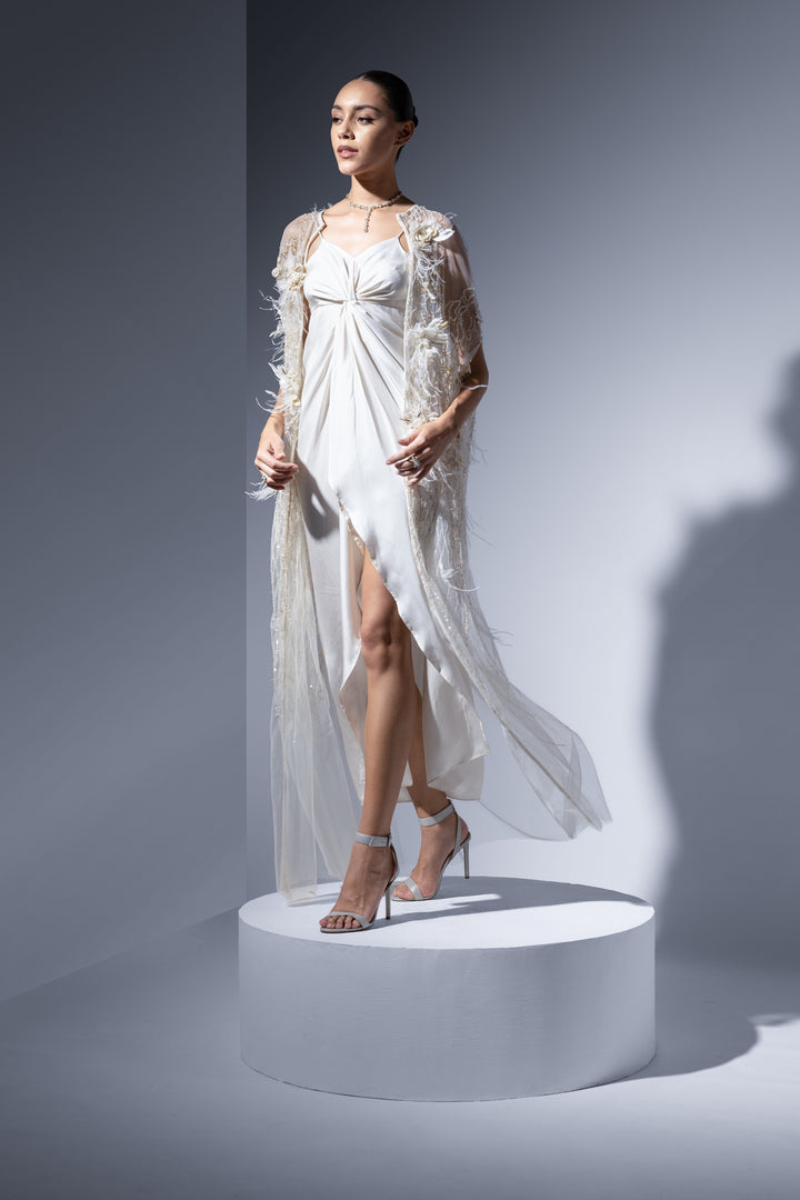 IVORY OPULENCE LONG CAPE
