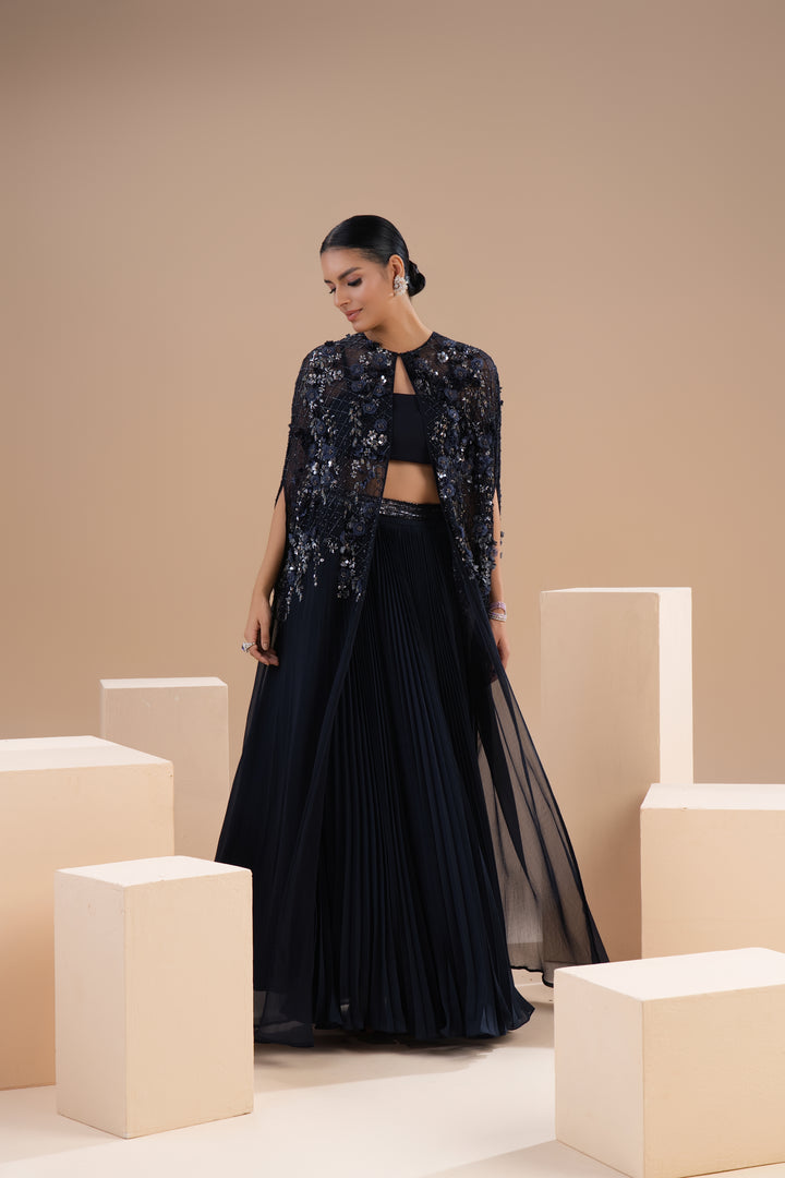 Floral Pleated Skirt