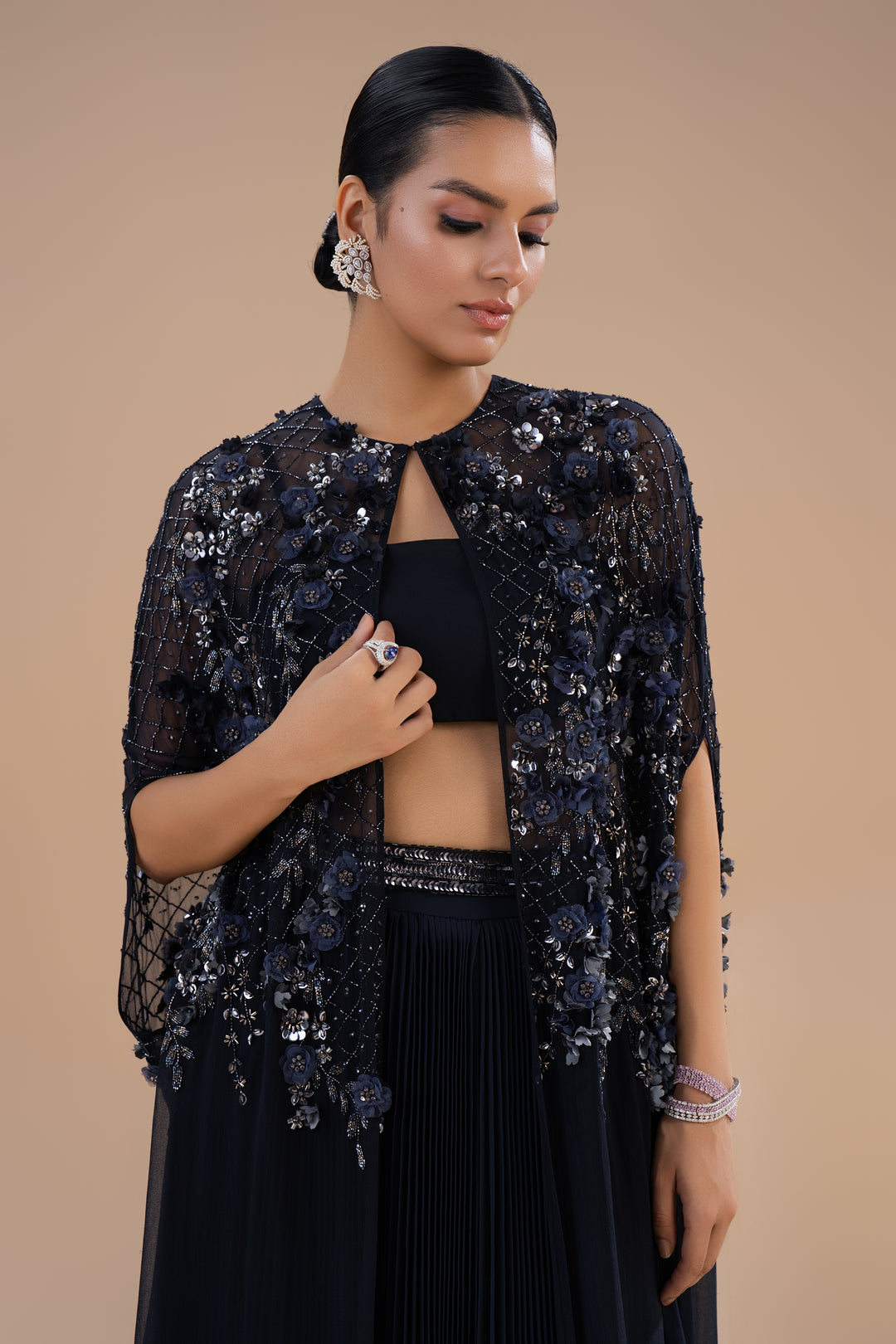 Floral Pleated Skirt