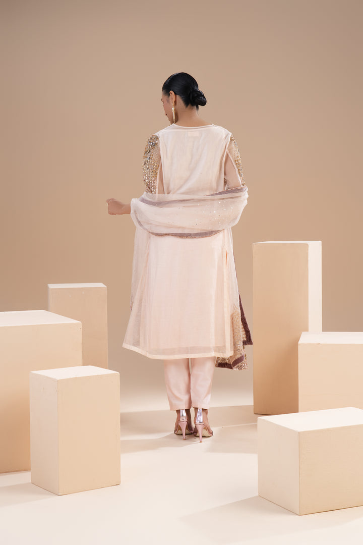 Peach gold suit