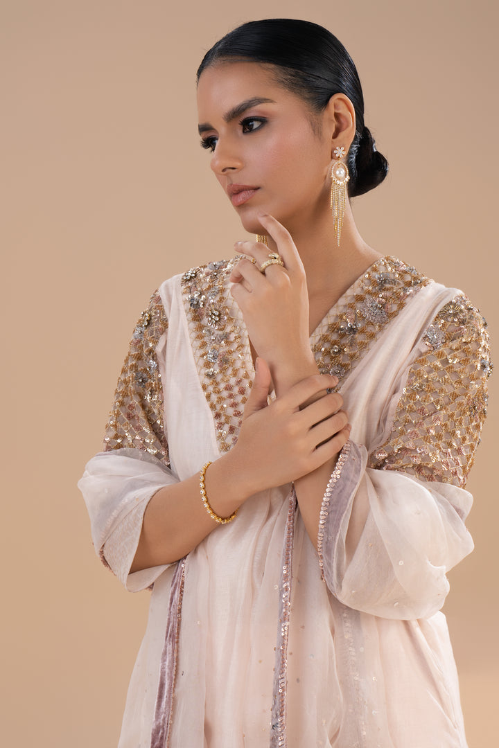 Peach gold suit