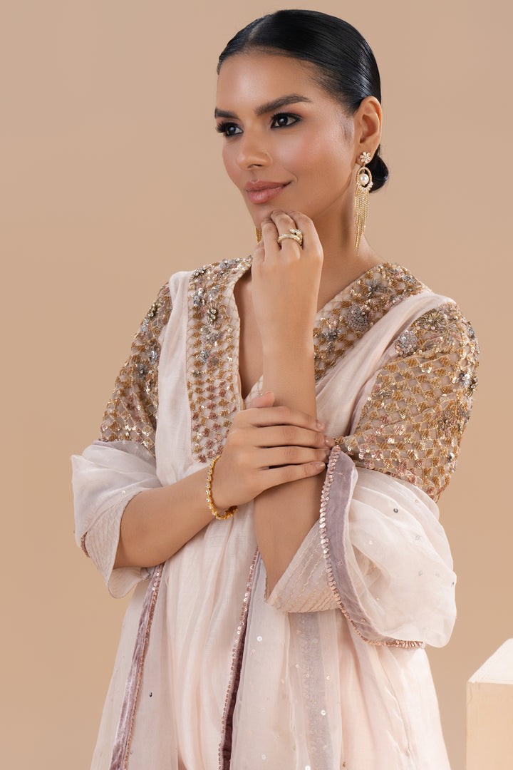 Peach gold suit