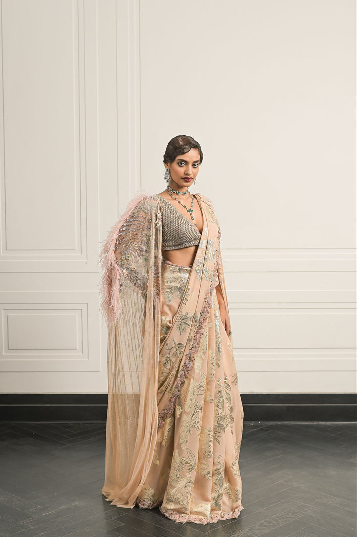 Tuberose Tales saree and blouse set