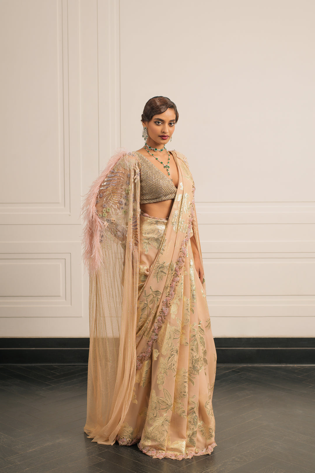 Tuberose Tales saree and blouse set