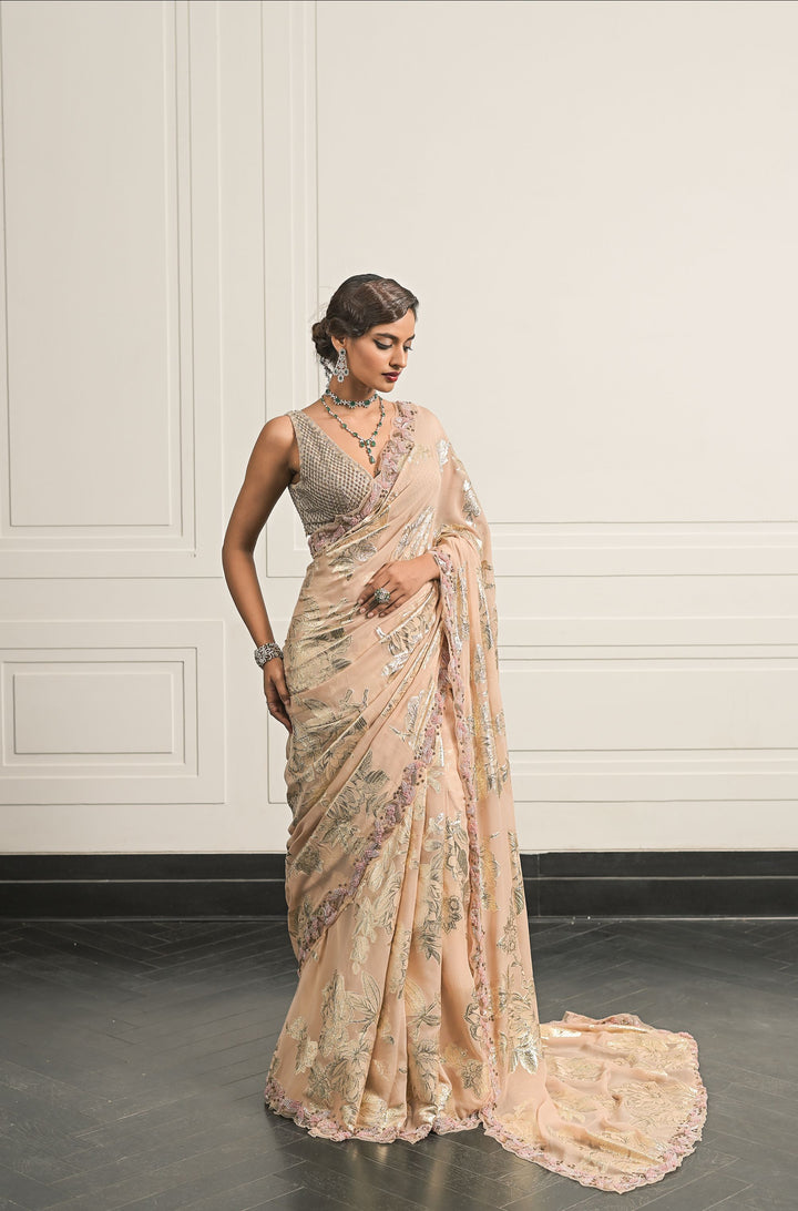 Tuberose Tales saree and blouse set