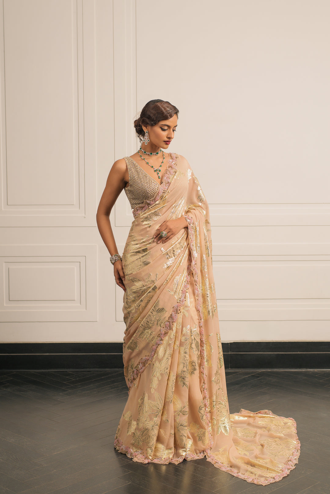 Tuberose Tales saree and blouse set