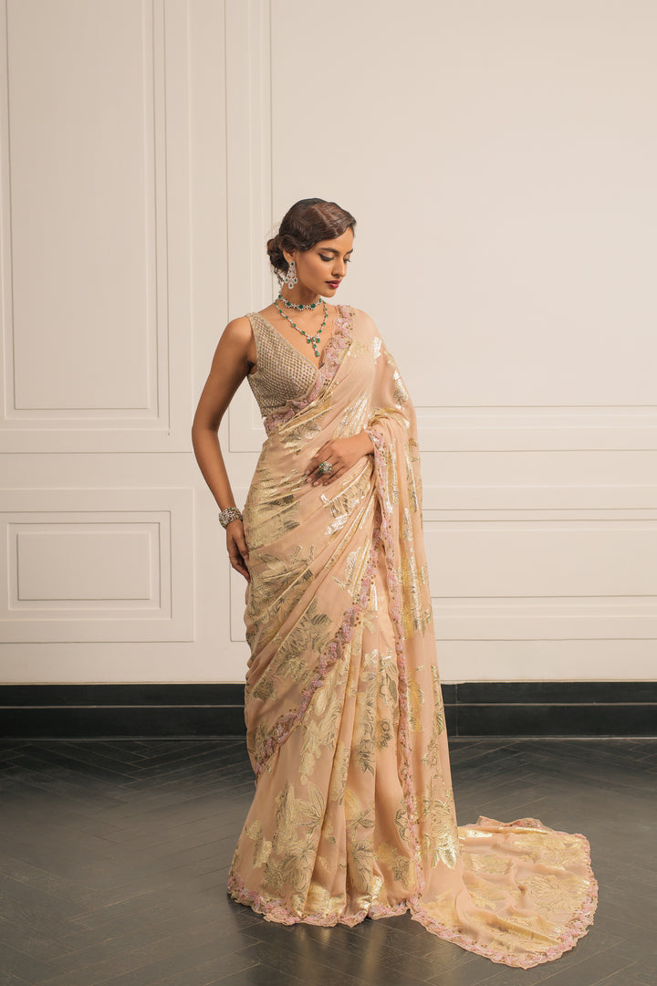 Tuberose Tales saree and blouse set