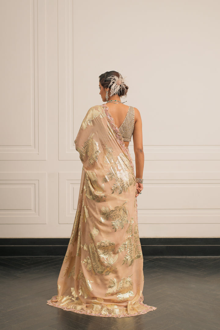 Tuberose Tales saree and blouse set