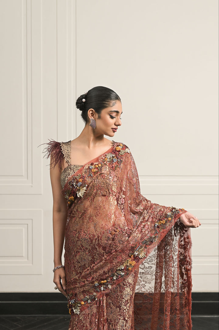 KUMKUM SAREE AND BLOUSE SET