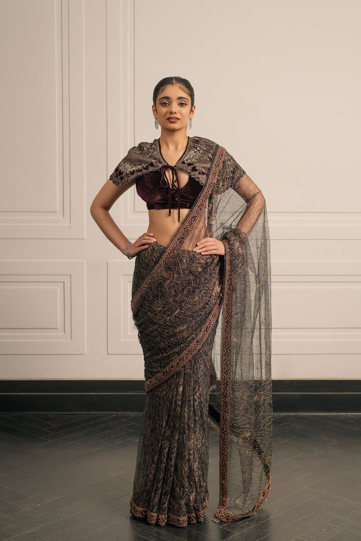 Brontë Bloom saree and blouse set