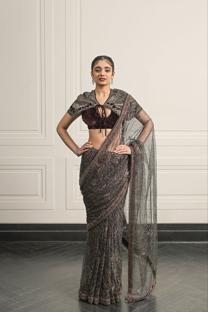 Brontë Bloom saree and blouse set