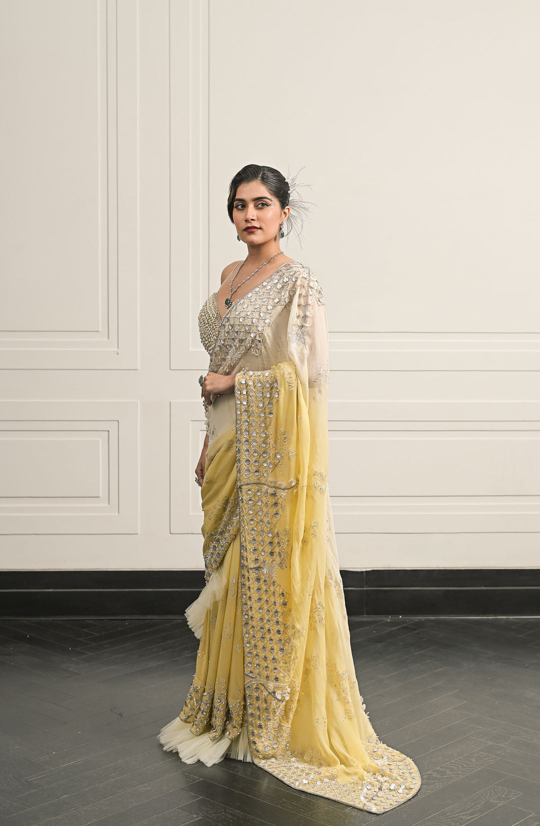 Gajra saree and blouse set
