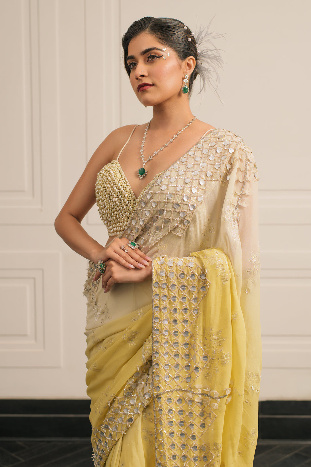 Gajra saree and blouse set