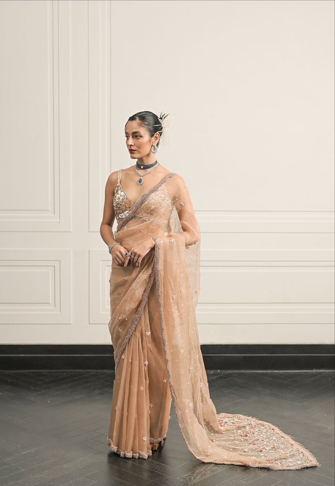 Regal Rosette saree and blouse set