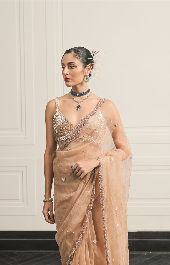 Regal Rosette saree and blouse set