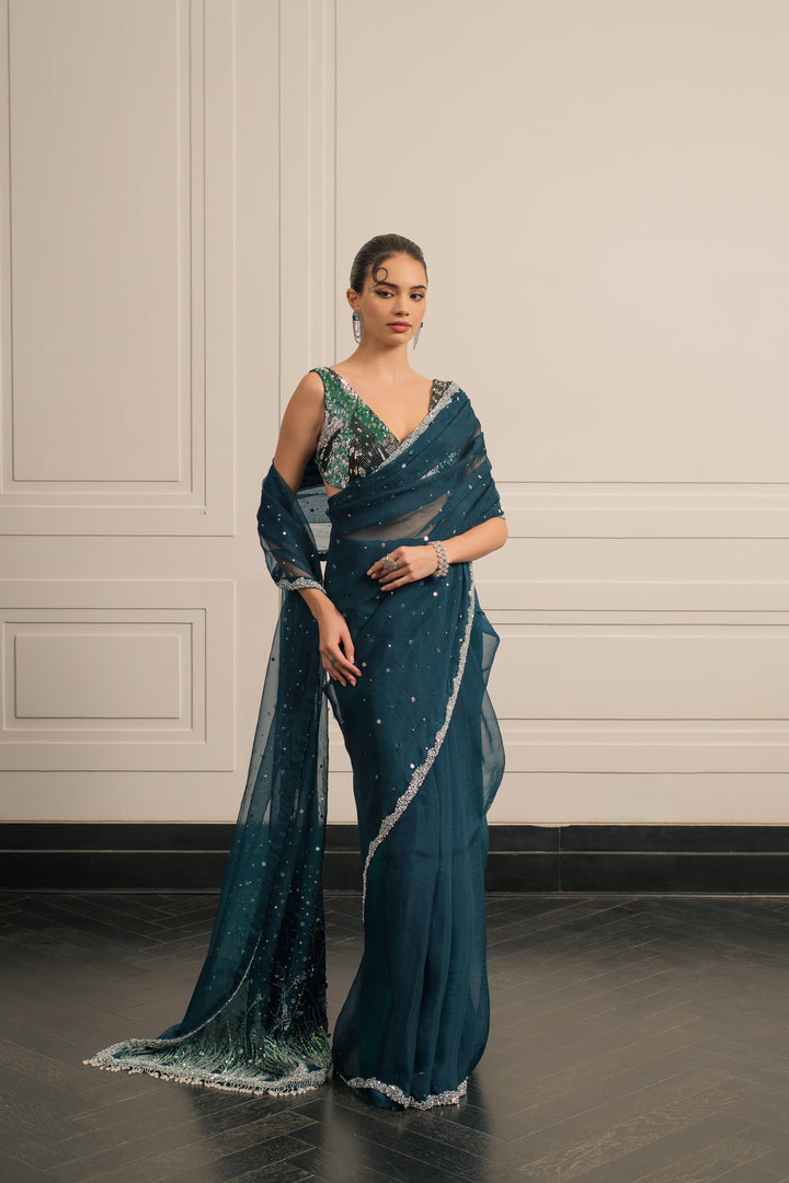 ambar  saree and blouse set