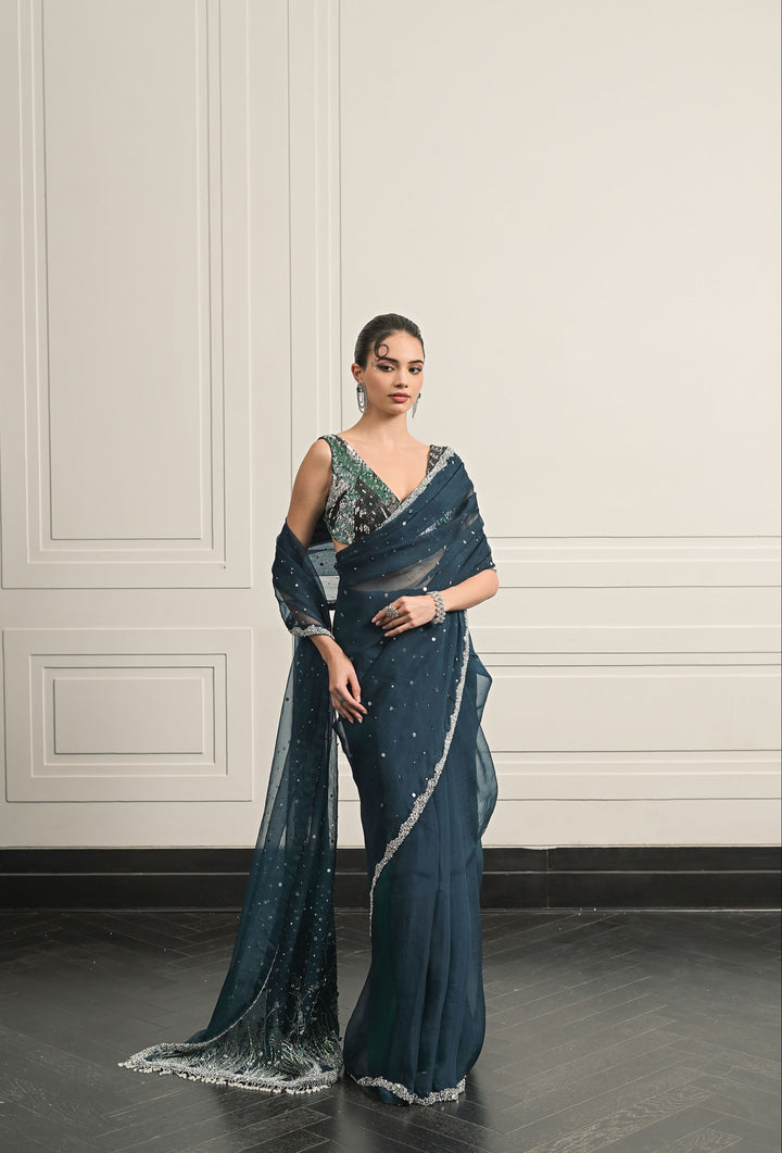 ambar  saree and blouse set