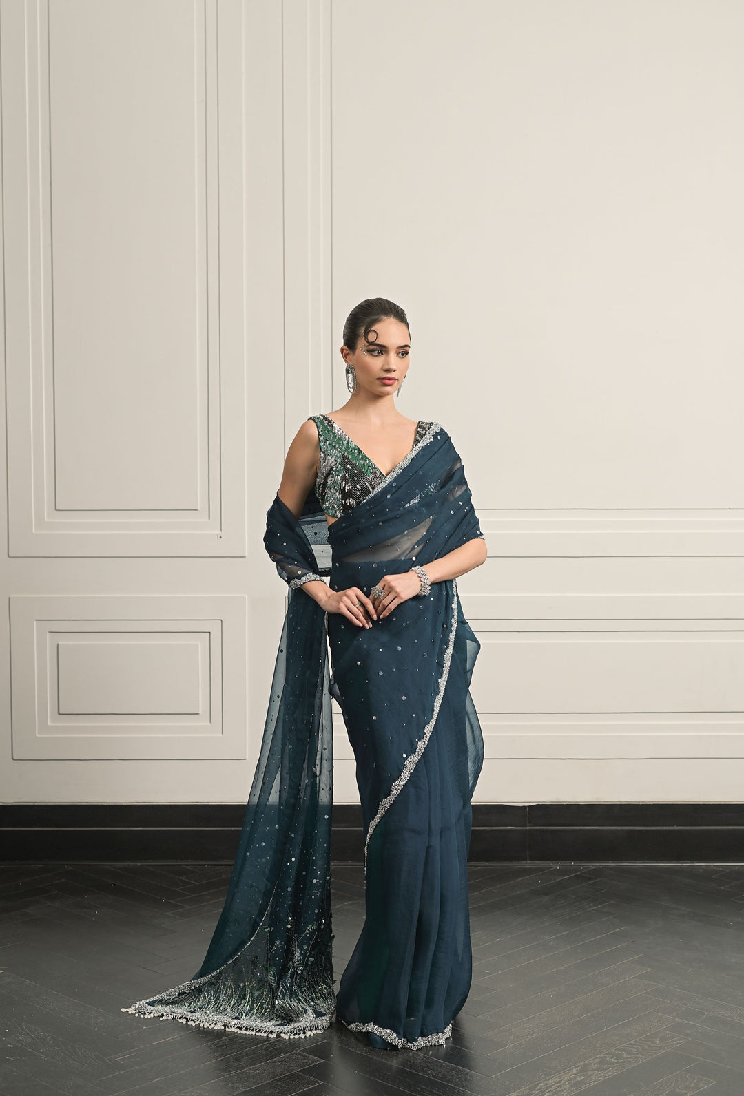 ambar  saree and blouse set