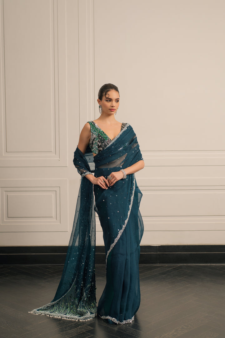 ambar  saree and blouse set