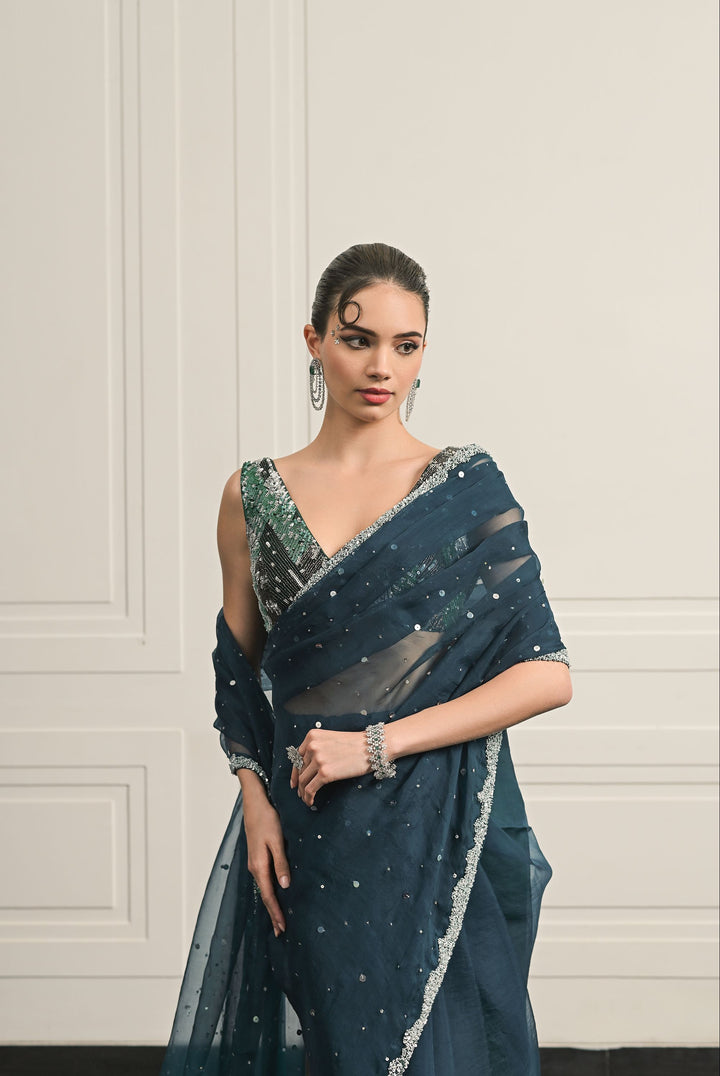 ambar  saree and blouse set