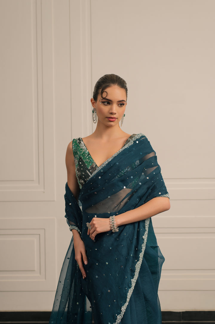 ambar  saree and blouse set