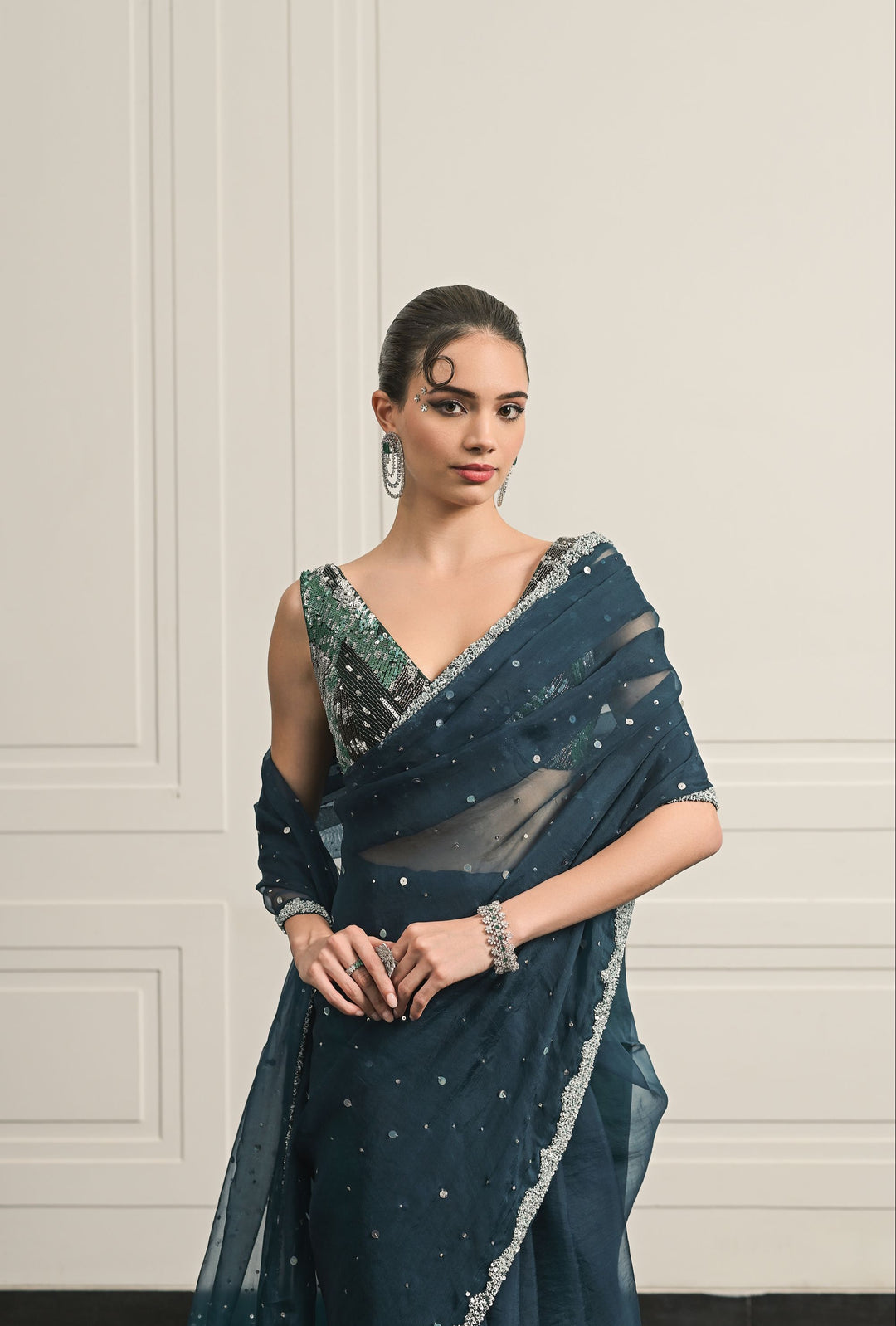 ambar  saree and blouse set