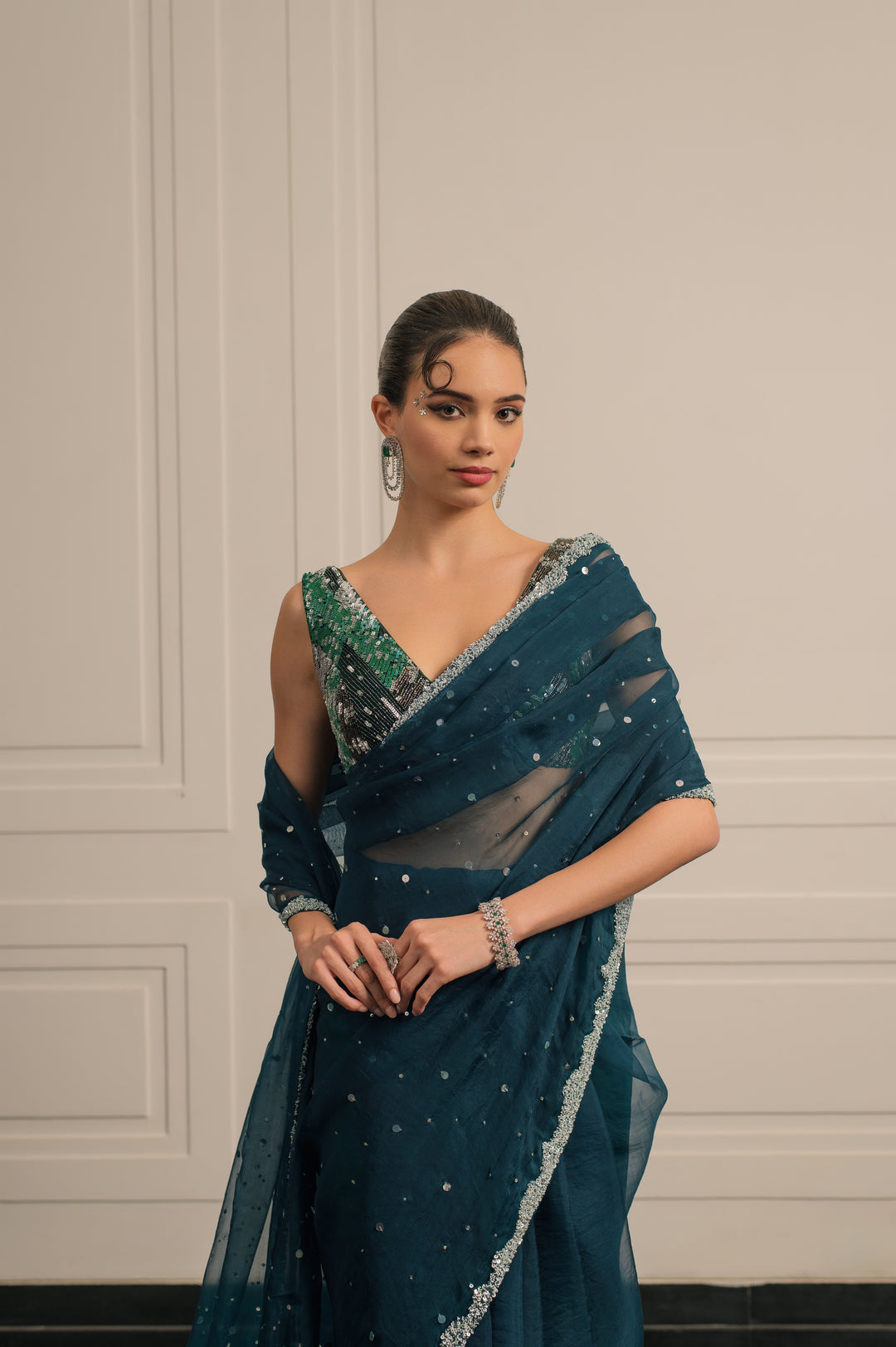 ambar  saree and blouse set