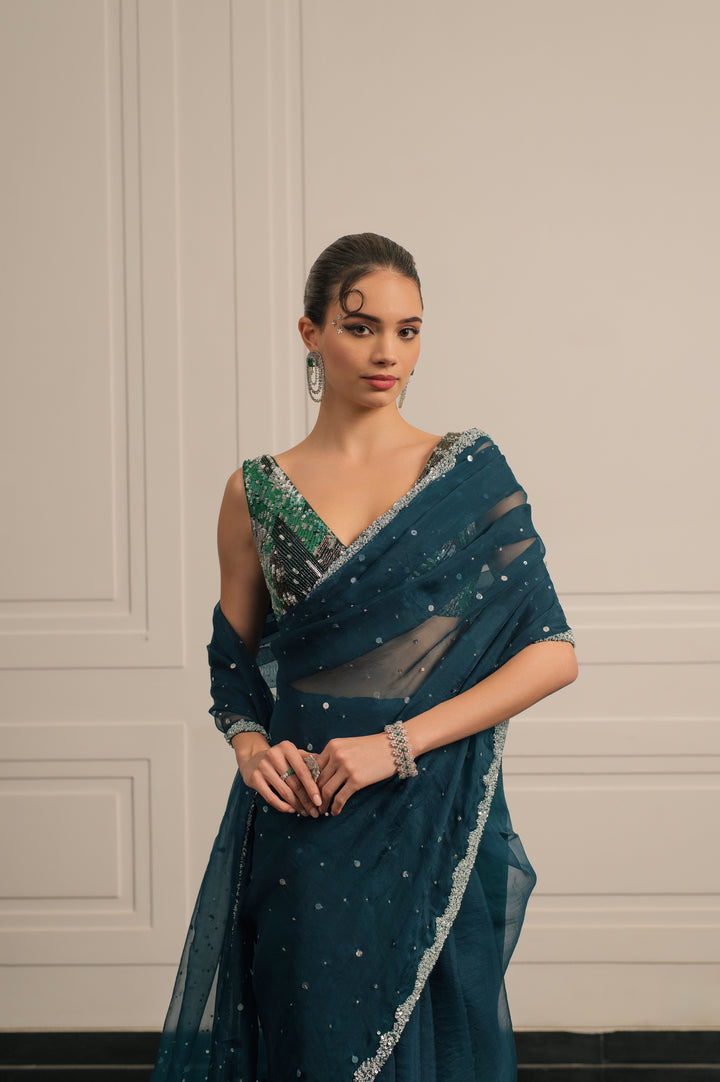 ambar  saree and blouse set
