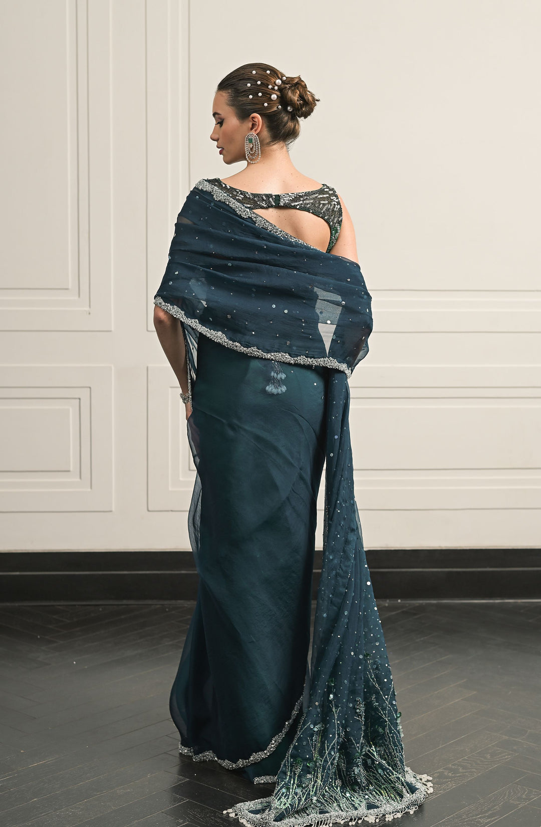ambar  saree and blouse set