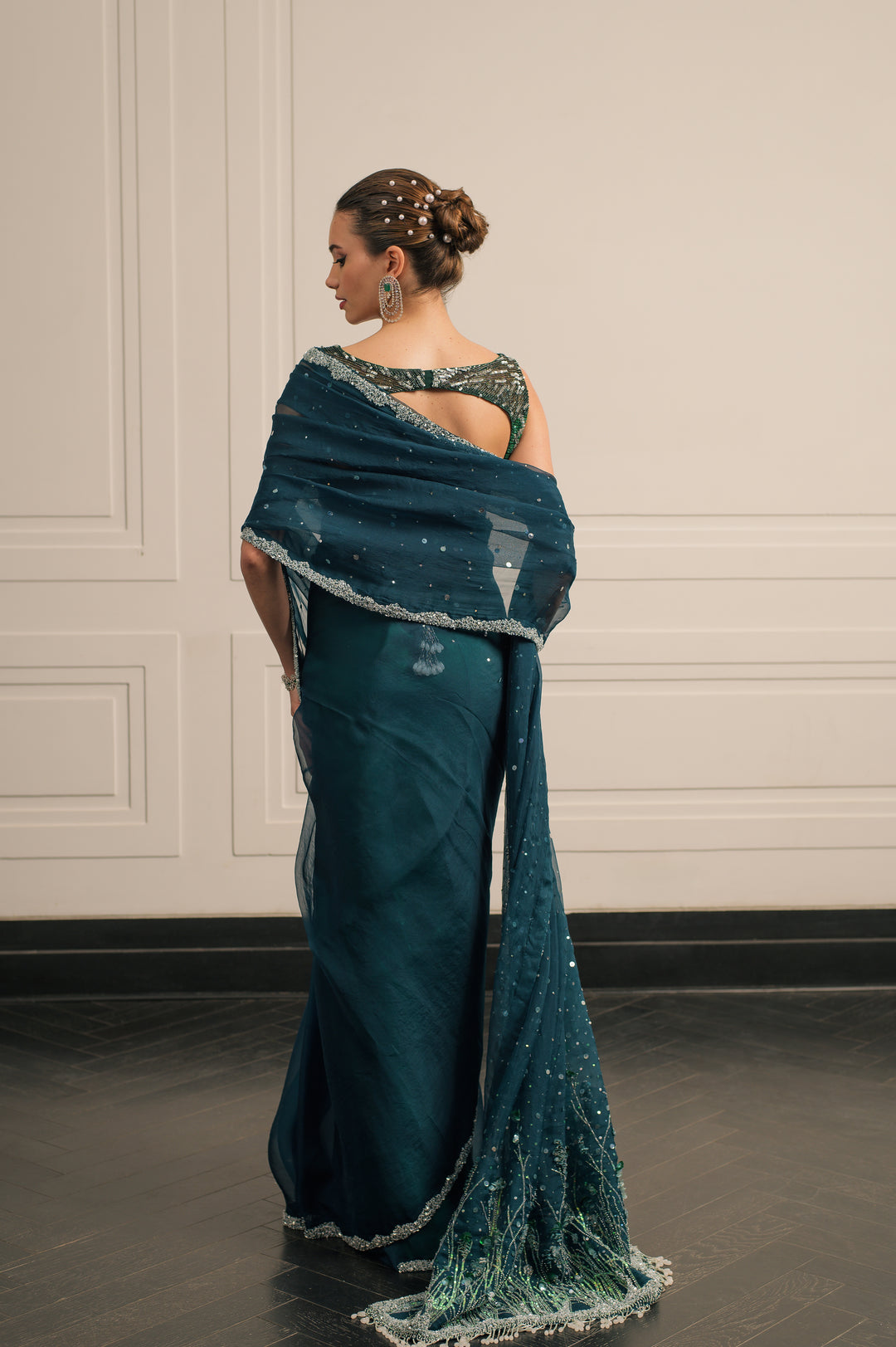 ambar  saree and blouse set