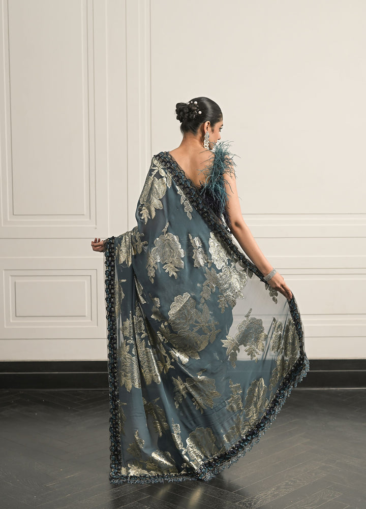 Veil of Parijat saree and blouse set