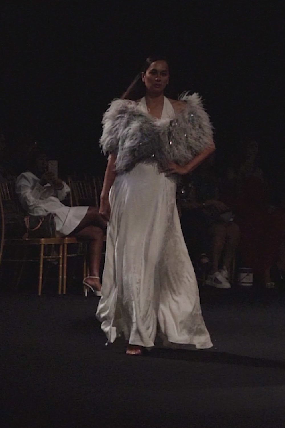 Swerve Dress With Boas