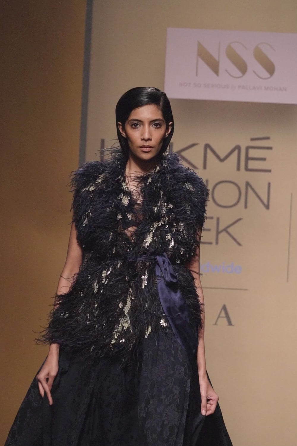 Slick Dress With Boas
