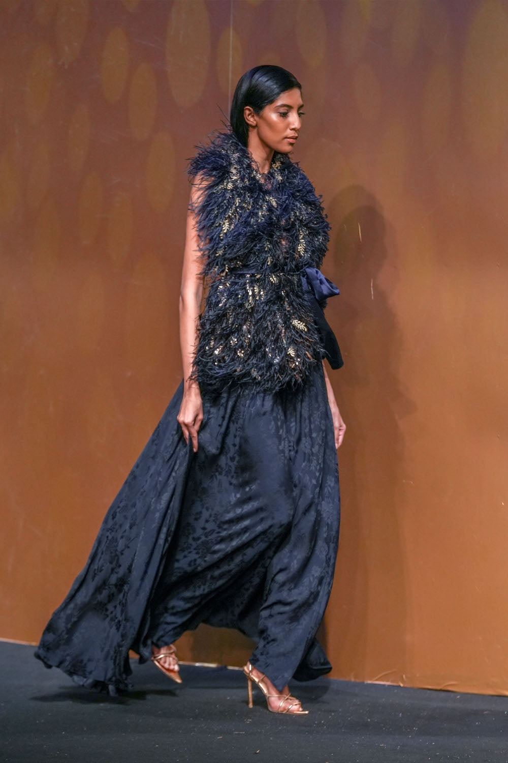 Slick Dress With Boas