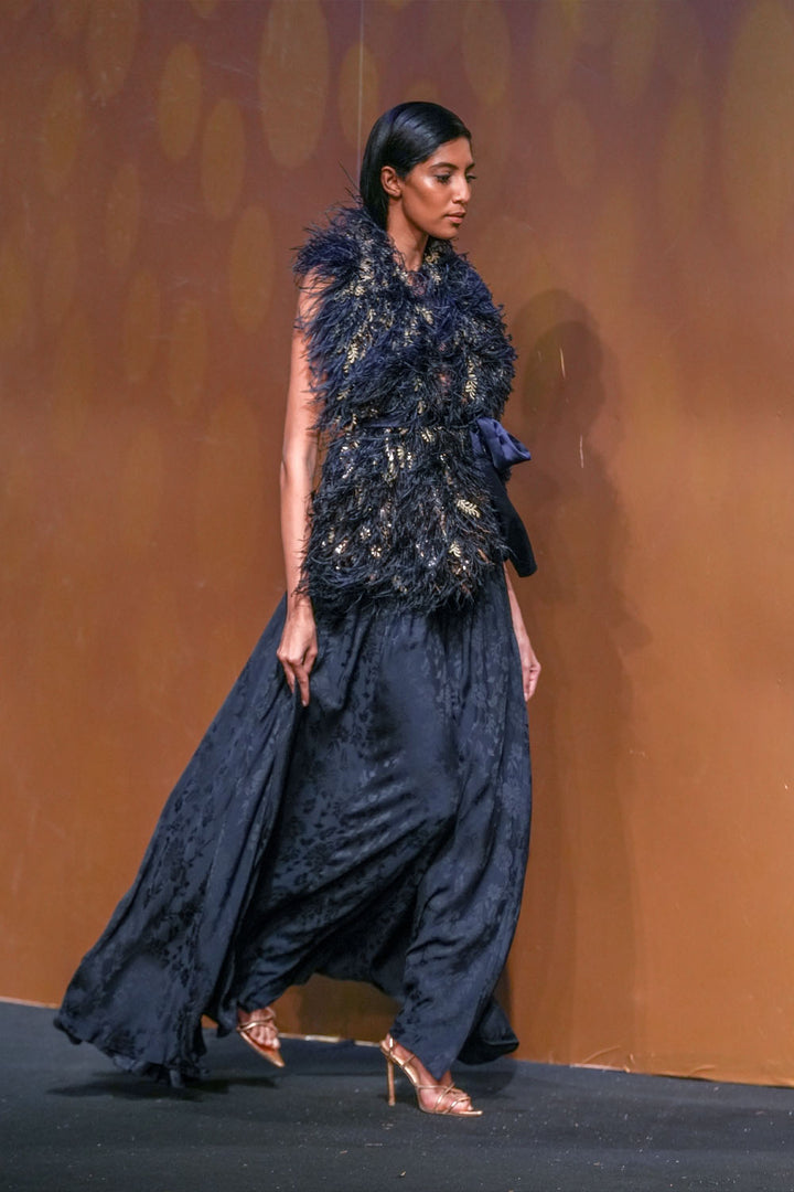 Slick Dress With Boas