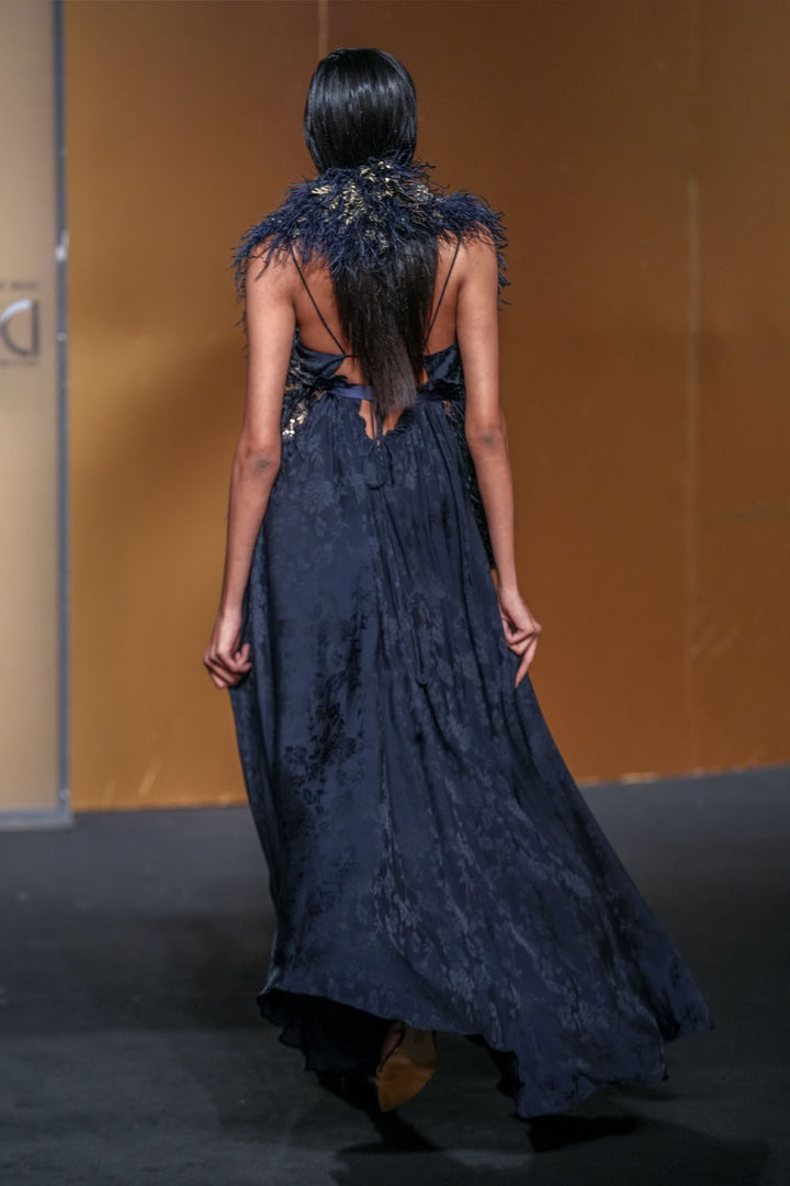 Slick Dress With Boas