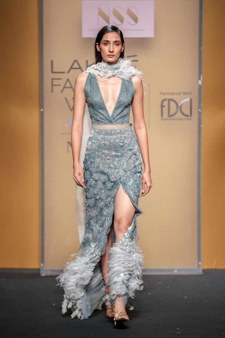 Bloom Bodysuit With Skirt & Scarf