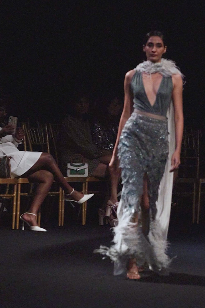 Bloom Bodysuit With Skirt & Scarf